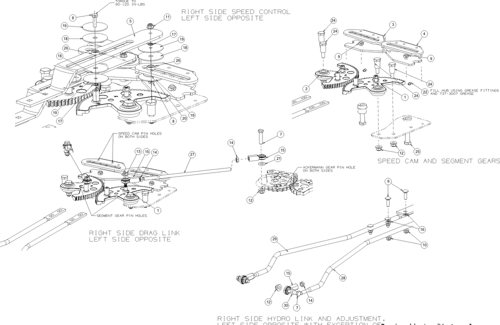 Steering Diagram and Parts List for Z-FORCESZ54 (17BSDGHC010)(2016) Cub Cadet Lawn Tractor